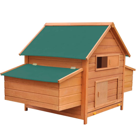 Chicken Coop Brown with green roof