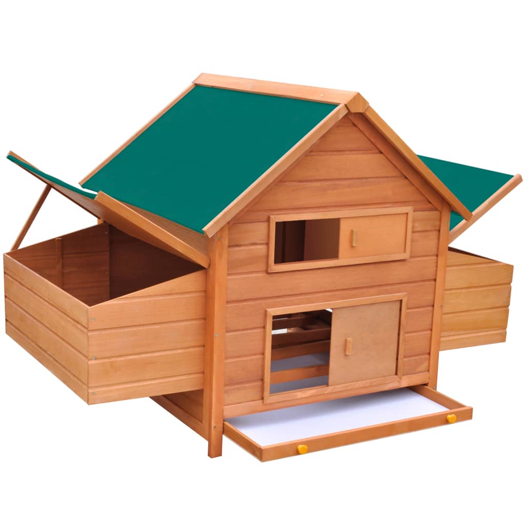 Chicken Coop Brown with green roof