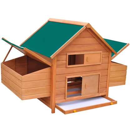 Chicken Coop Brown with green roof