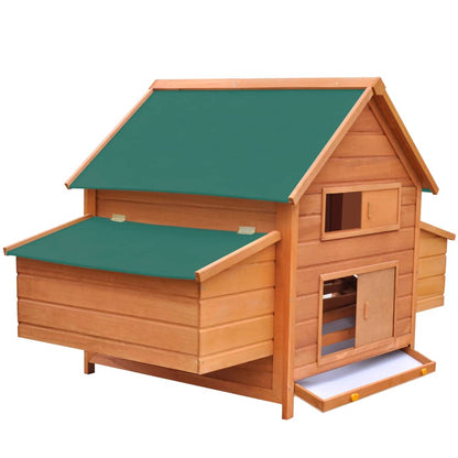 Chicken Coop Brown with green roof