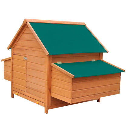 Chicken Coop Brown with green roof