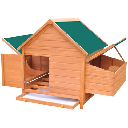 Chicken Coop Brown with green roof