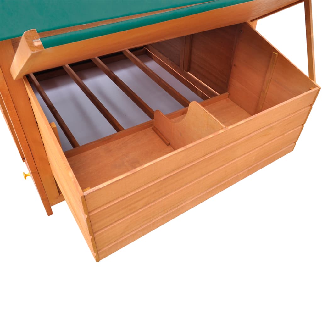 Chicken Coop Brown with green roof