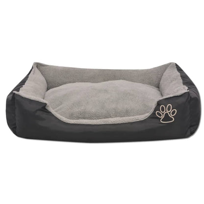 Dog Bed Black, Grey PU-coated Oxford fabric, faux fur M Non-slip