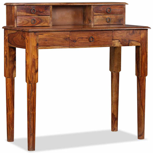 Writing Desk with 5 Drawers Solid Acacia Wood 35.4"x15.7"x35.4"