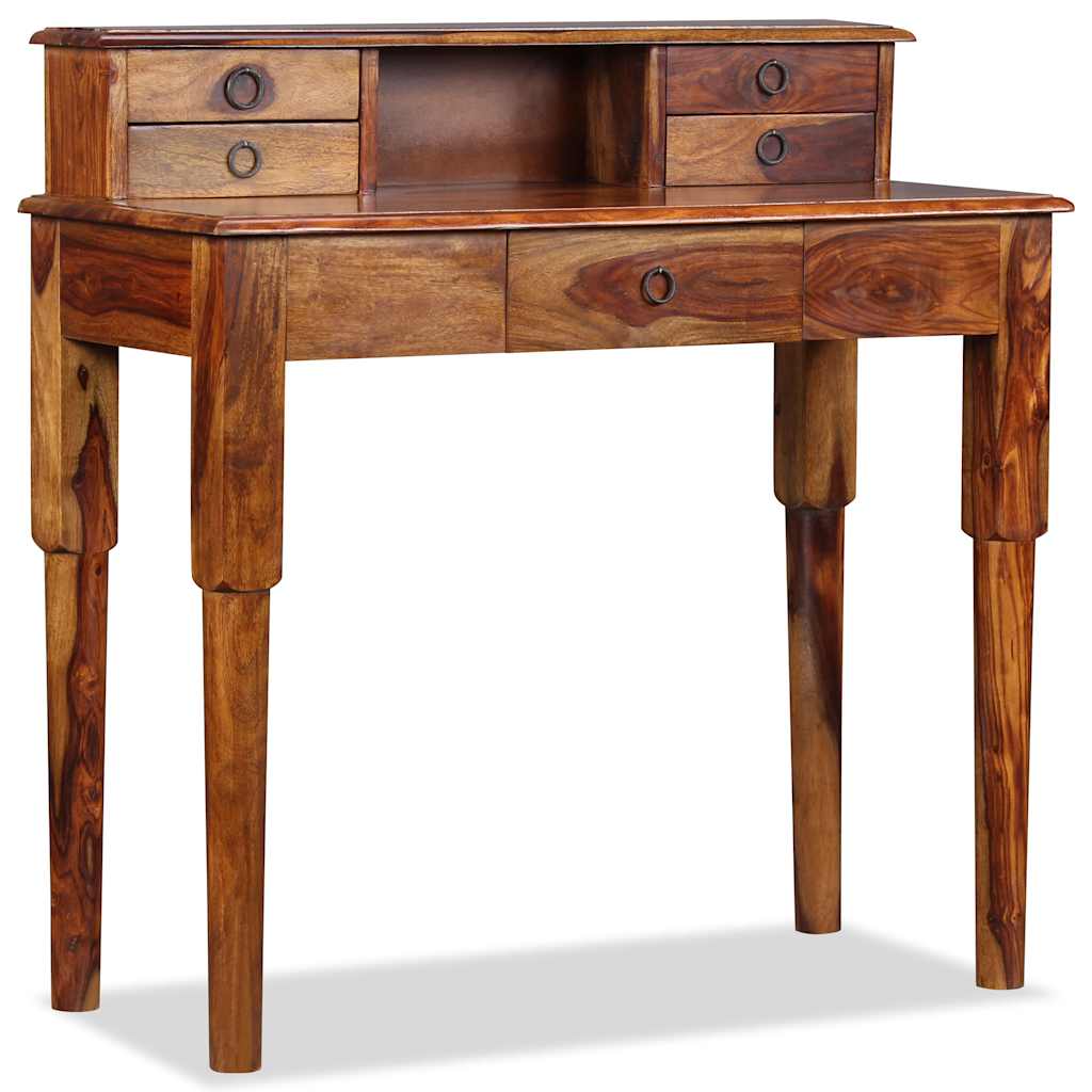 Writing Desk with 5 Drawers Solid Acacia Wood 35.4"x15.7"x35.4"