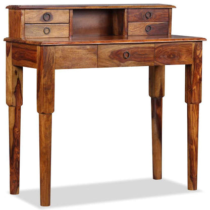 Writing Desk with 5 Drawers Solid Acacia Wood 35.4"x15.7"x35.4"