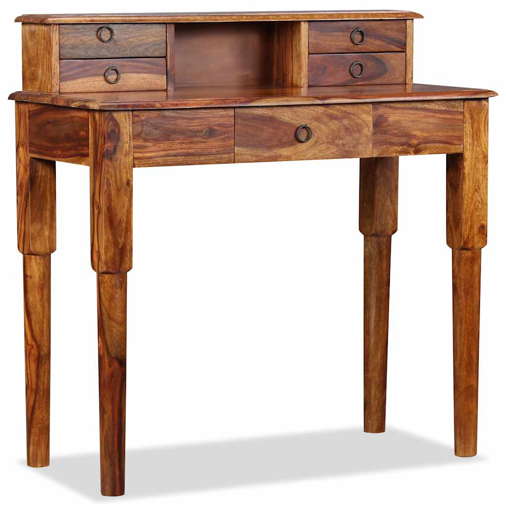 Writing Desk with 5 Drawers Solid Acacia Wood 35.4"x15.7"x35.4"