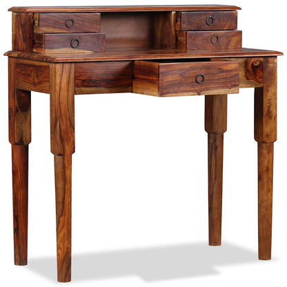 Writing Desk with 5 Drawers Solid Acacia Wood 35.4"x15.7"x35.4"
