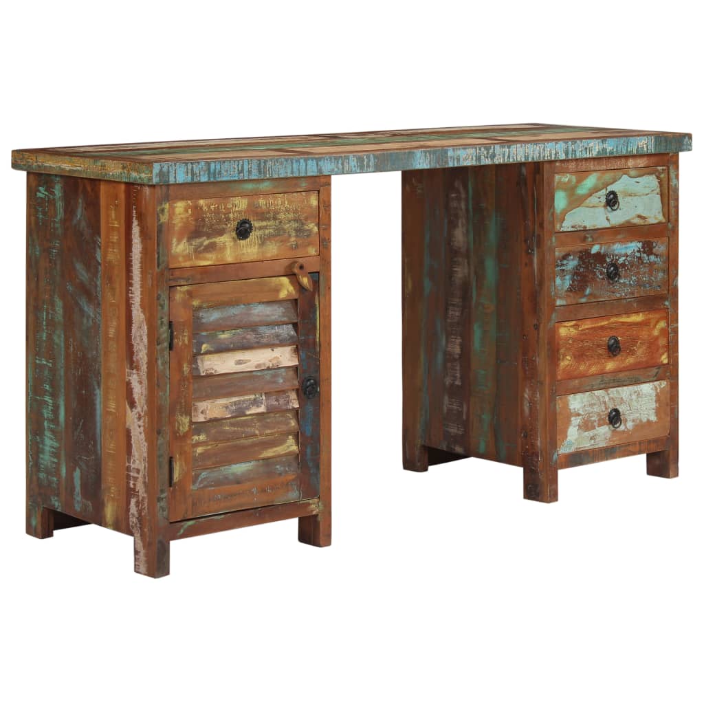 Pedestal Desk Solid Reclaimed Wood 55.1"x19.6"x30.3"