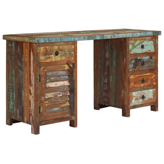 Pedestal Desk Solid Reclaimed Wood 55.1"x19.6"x30.3"