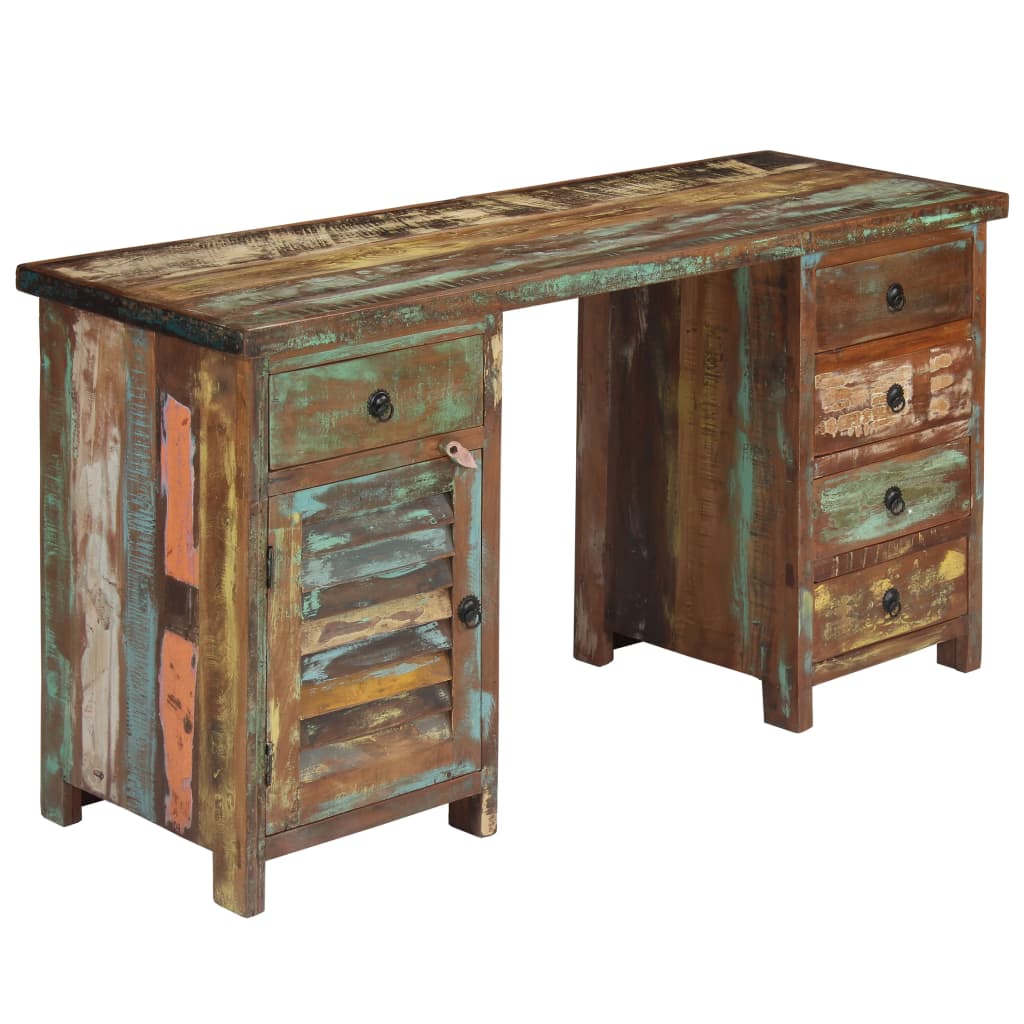 Pedestal Desk Solid Reclaimed Wood 55.1"x19.6"x30.3"