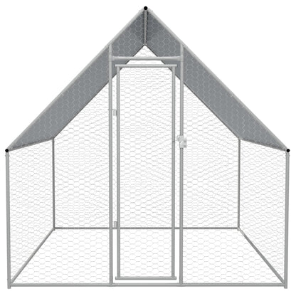 Chicken Cage Silver frame, Grey roof