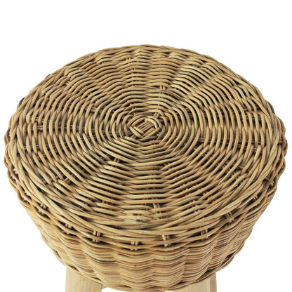 Bar Chair Set of 2 Natural Rattan
