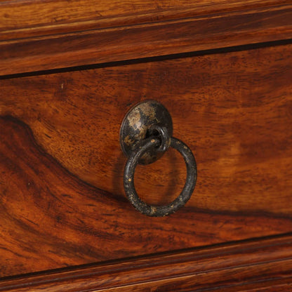 Writing Table Brown Solid Acacia Wood Large Storage