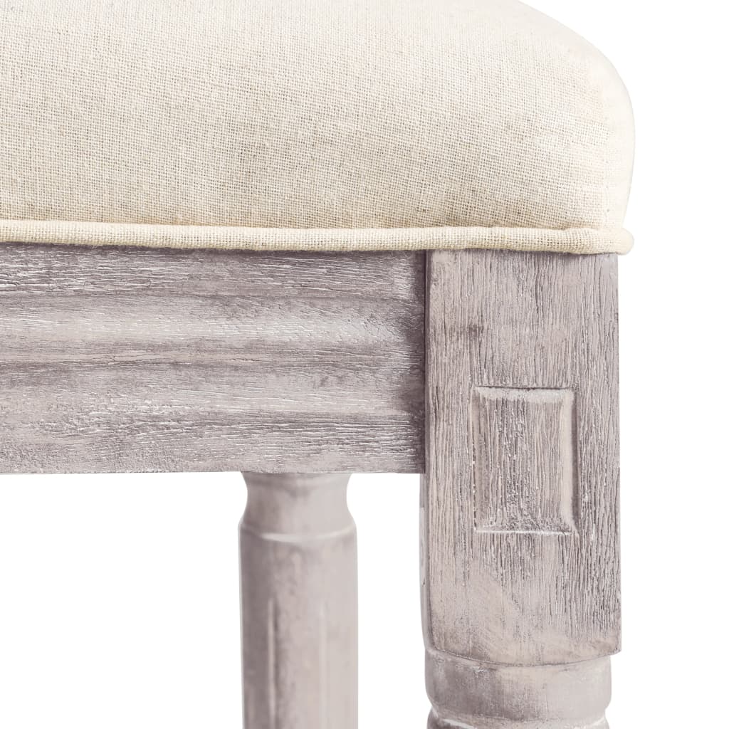 Bar Stools 2 pcs White Linen