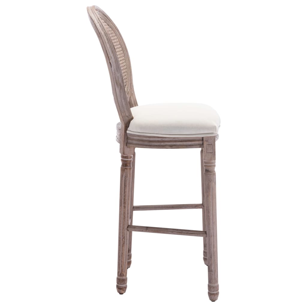 Bar Stools 2 pcs White Linen