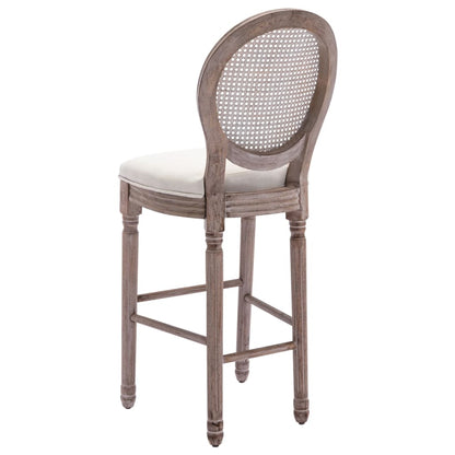 Bar Stools 2 pcs White Linen