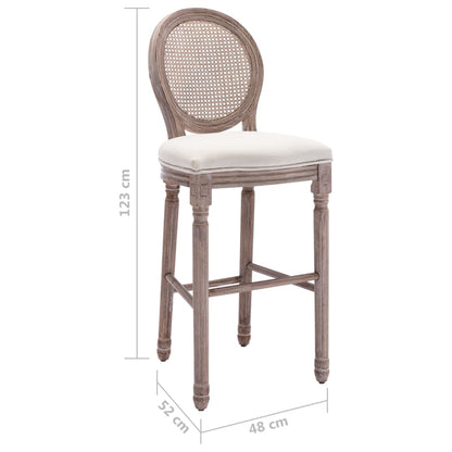 Bar Stools 2 pcs White Linen