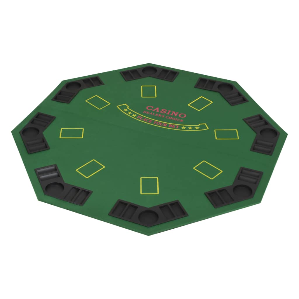 8 Player Folding Poker Tabletop Green and Black