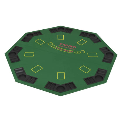 8 Player Folding Poker Tabletop Green and Black