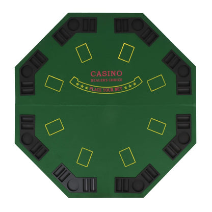 8 Player Folding Poker Tabletop Green and Black