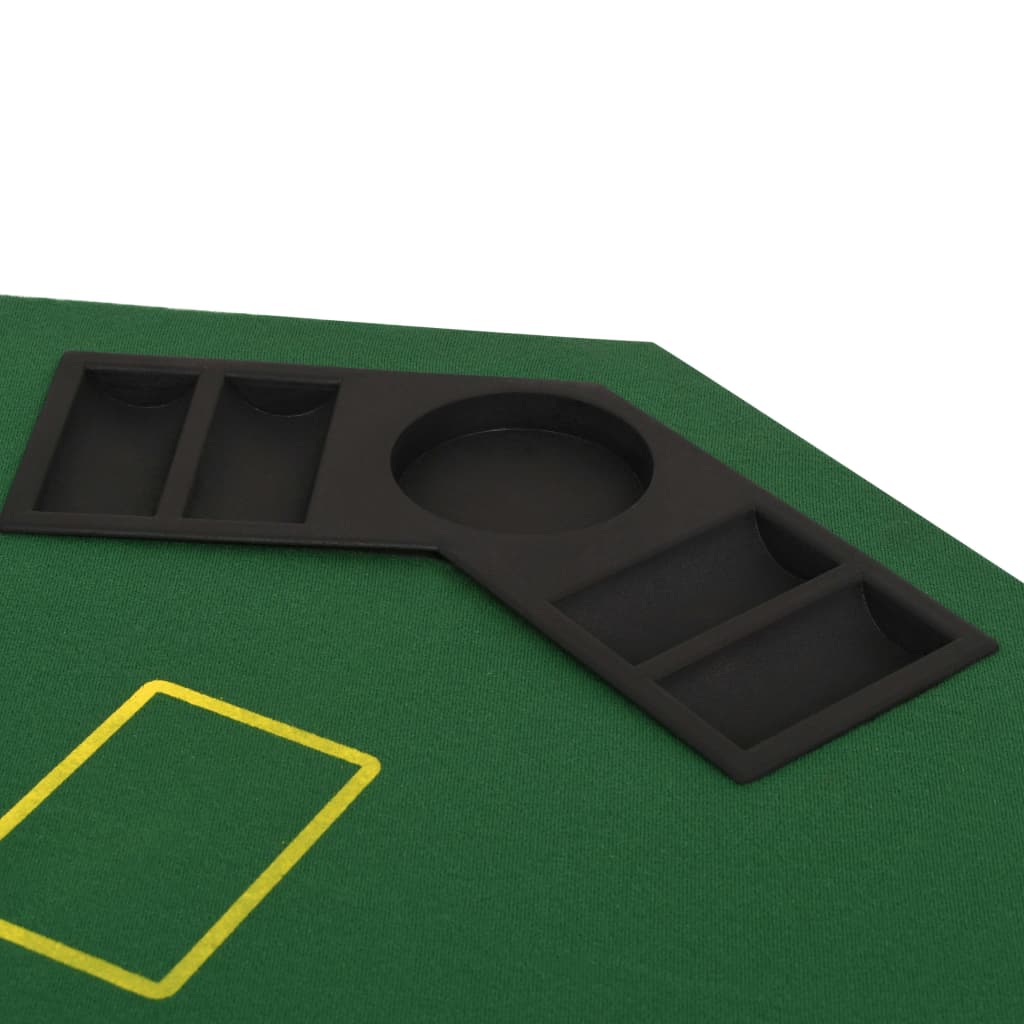 8 Player Folding Poker Tabletop Green and Black