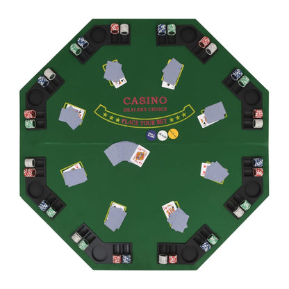 8 Player Folding Poker Tabletop Green and Black