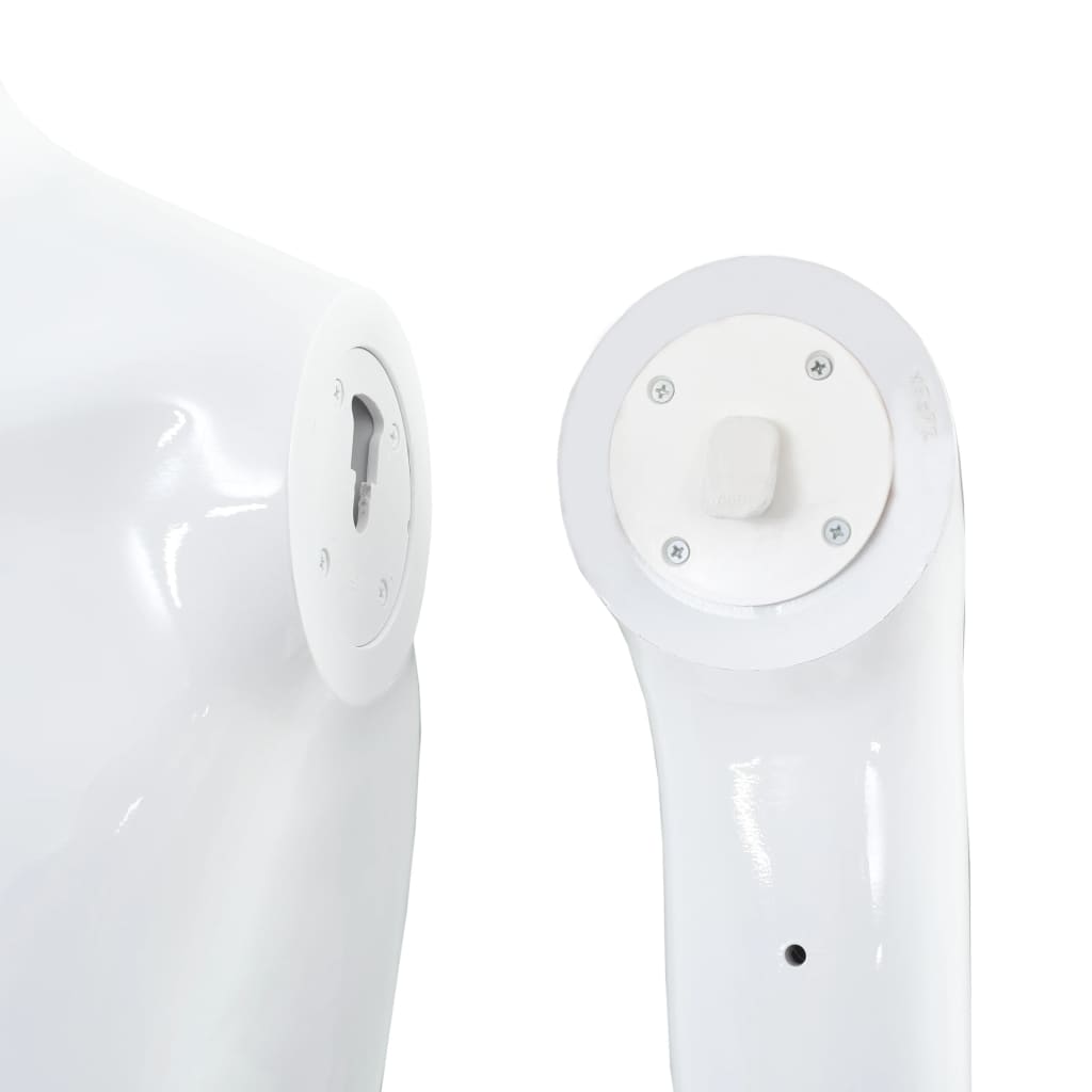 Full Body Male Mannequin with Glass Base Glossy White 72.8"
