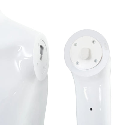 Full Body Male Mannequin with Glass Base Glossy White 72.8"