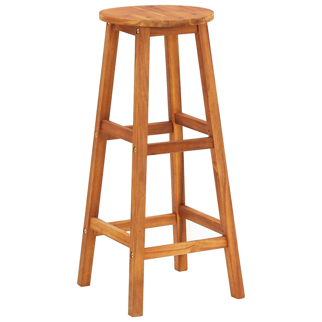 Bar Chairs 2 pcs Solid Acacia Wood