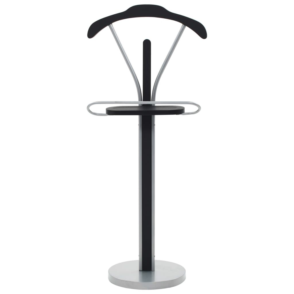 Valet Stand Black and Gray MDF and Steel Lightweight Valet Stand