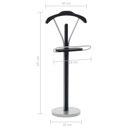 Valet Stand Black and Gray MDF and Steel Lightweight Valet Stand