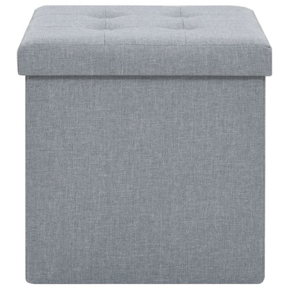 Storage Stool Light Gray Faux linen, MDF, Foam Medium Foldable