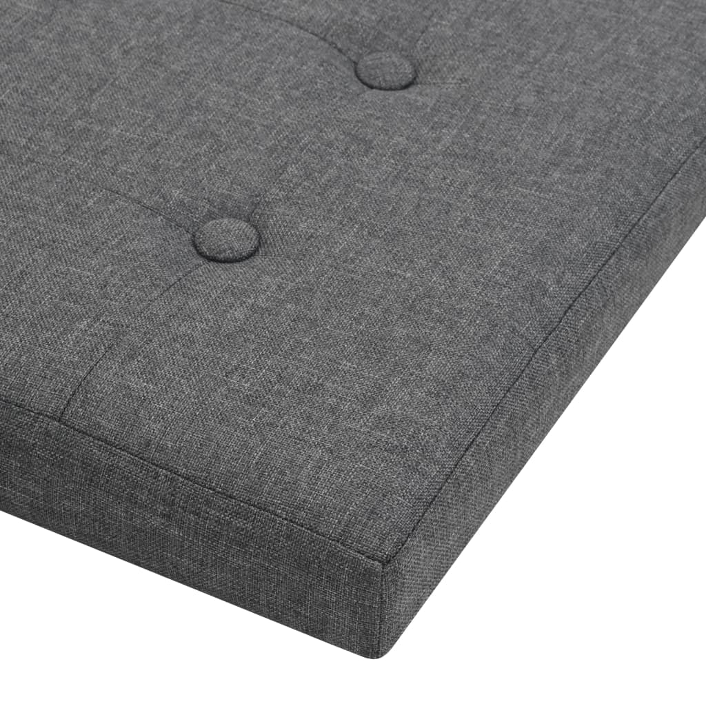 Folding Storage Stools 2 pcs Dark Gray Faux Linen
