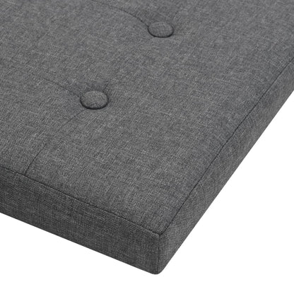 Folding Storage Stools 2 pcs Dark Gray Faux Linen
