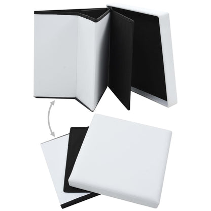 Storage Stool White Faux leather, MDF, foam Compact Folding Stool
