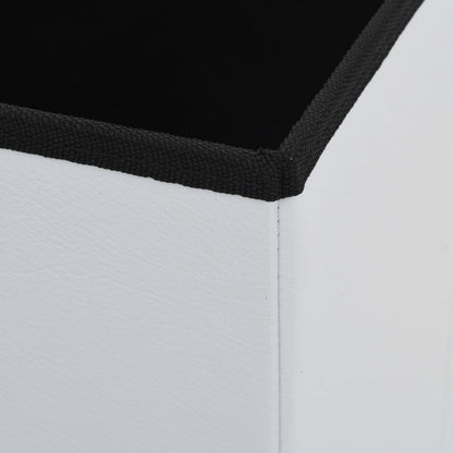 Storage Stool White Faux leather, MDF, foam Compact Folding Stool