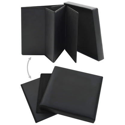 Storage Stool Set of 2 Black PVC, MDF, Foam Medium