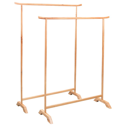 Clothes Rack Brown Solid Oak Wood Large Durable Clothes Rack