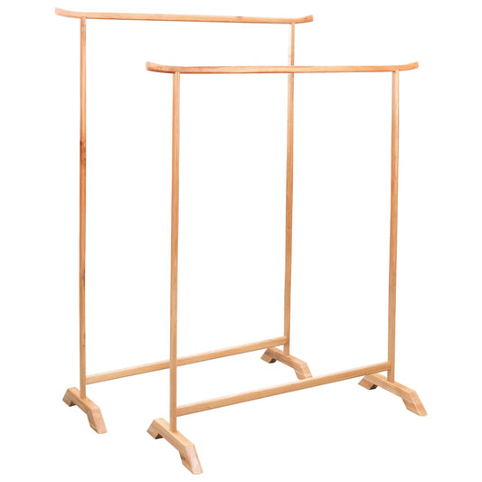 Clothes Rack Brown Solid Oak Wood Large Durable Clothes Rack