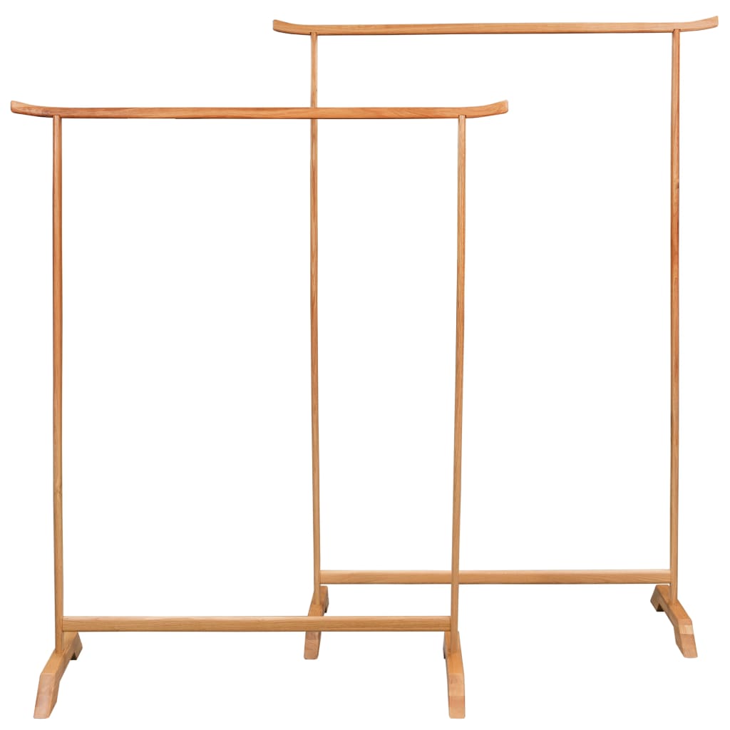 Clothes Rack Brown Solid Oak Wood Large Durable Clothes Rack