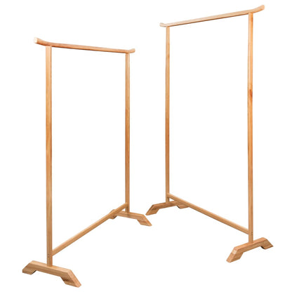 Clothes Rack Brown Solid Oak Wood Large Durable Clothes Rack
