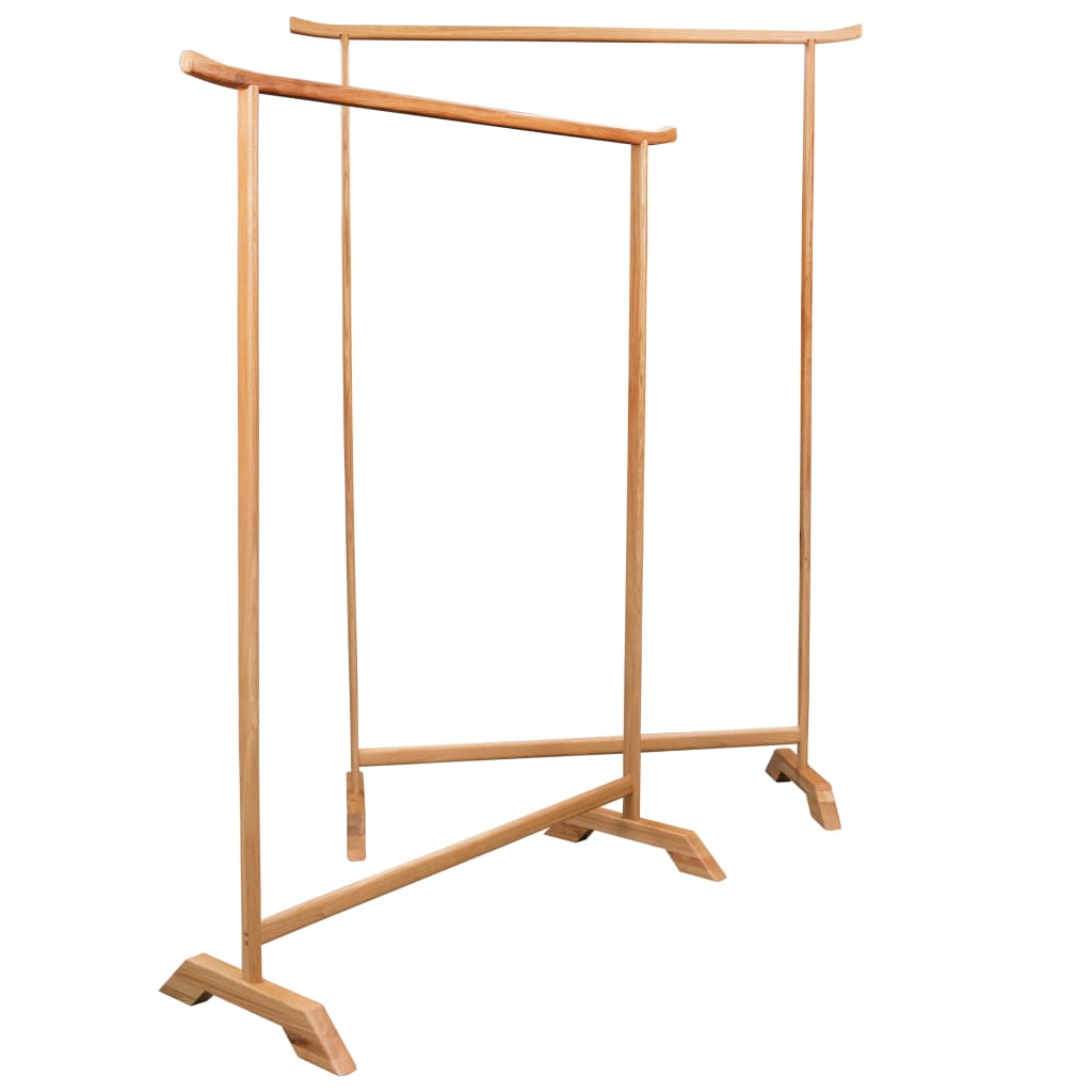 Clothes Rack Brown Solid Oak Wood Large Durable Clothes Rack