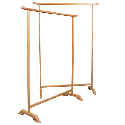 Clothes Rack Brown Solid Oak Wood Large Durable Clothes Rack