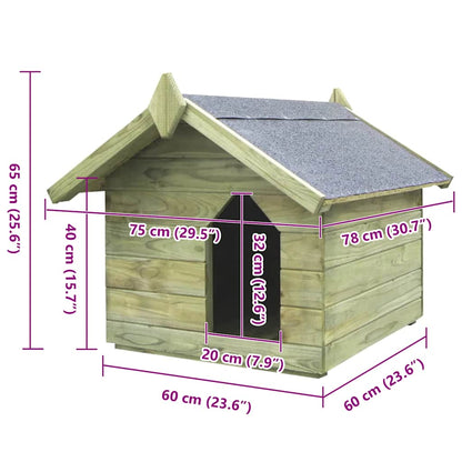 Dog House Green Impregnated pinewood Medium Durable Dog House