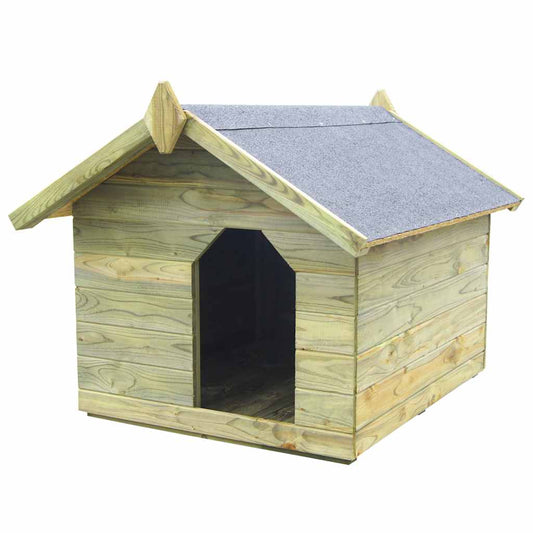 Dog House Green Impregnated Pinewood Medium Adjustable Armrests