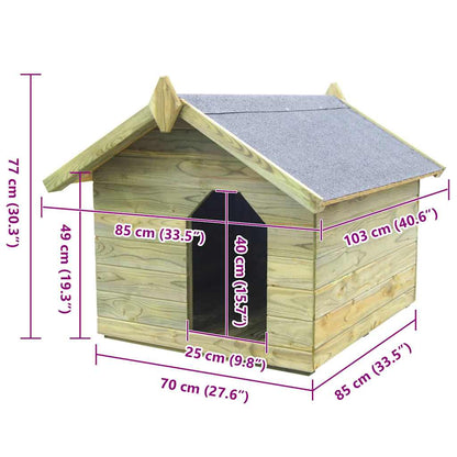 Dog House Green Impregnated Pinewood Medium Adjustable Armrests