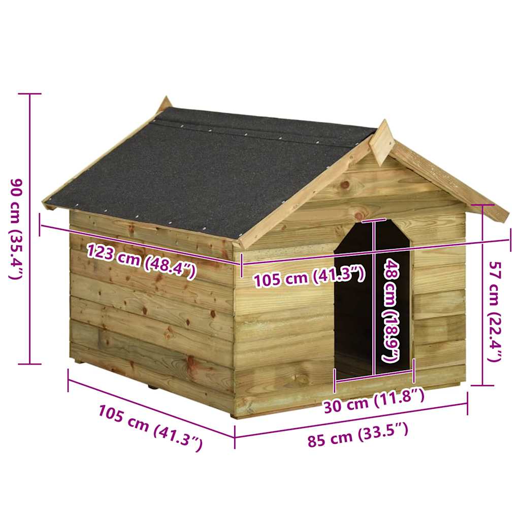 Dog House Green Treated Pinewood Large Expandable Dog House