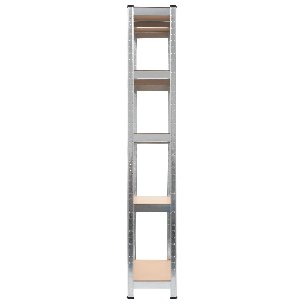 Storage Shelves 2 pcs Silver 35.4"x11.8"x70.9" Steel and MDF